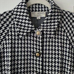 Vintage St. John Houndstooth Jacket and Skirt Set
